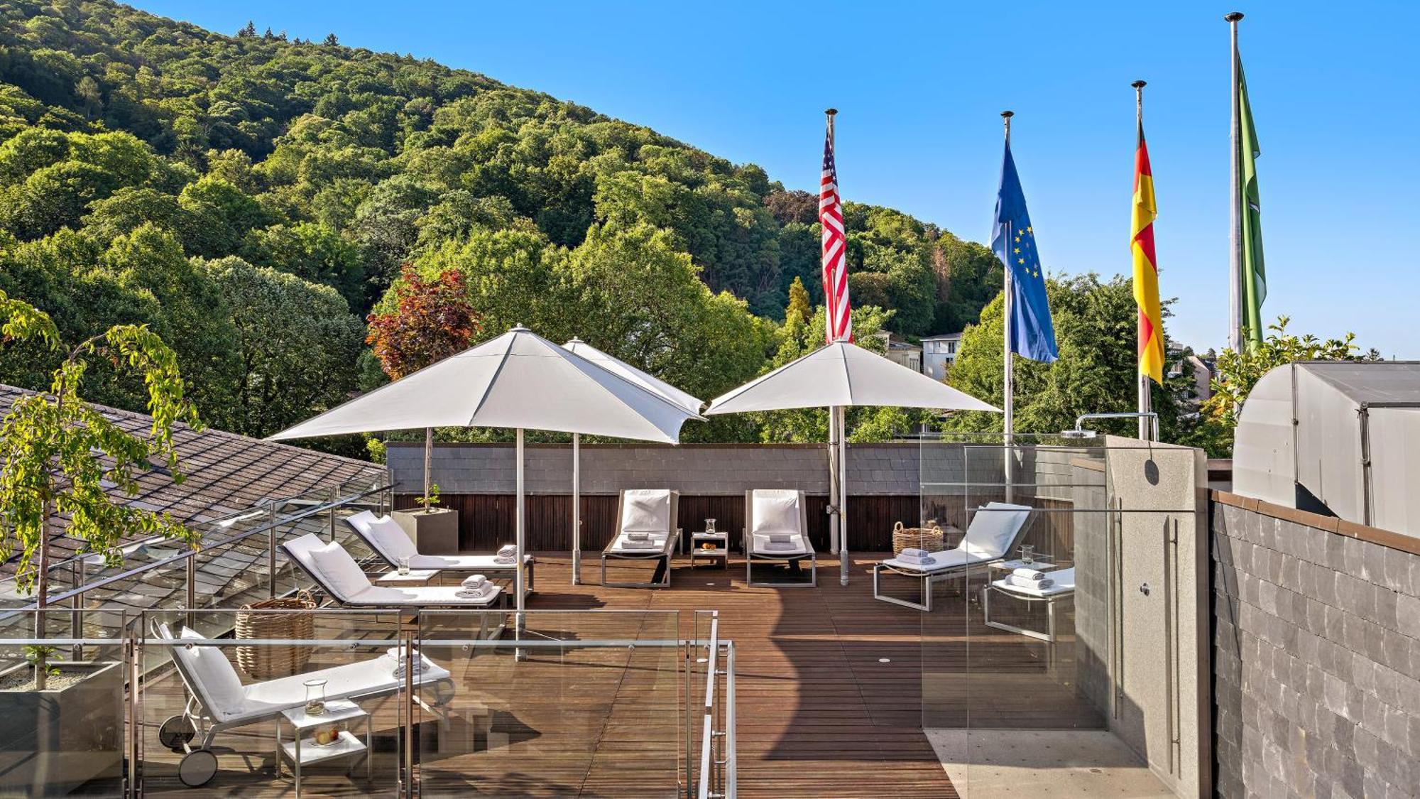 Hotel Europaeischer Hof Heidelberg, Bestes Hotel Deutschlands In Historischer Architektur Ngoại thất bức ảnh Rooftop terrace